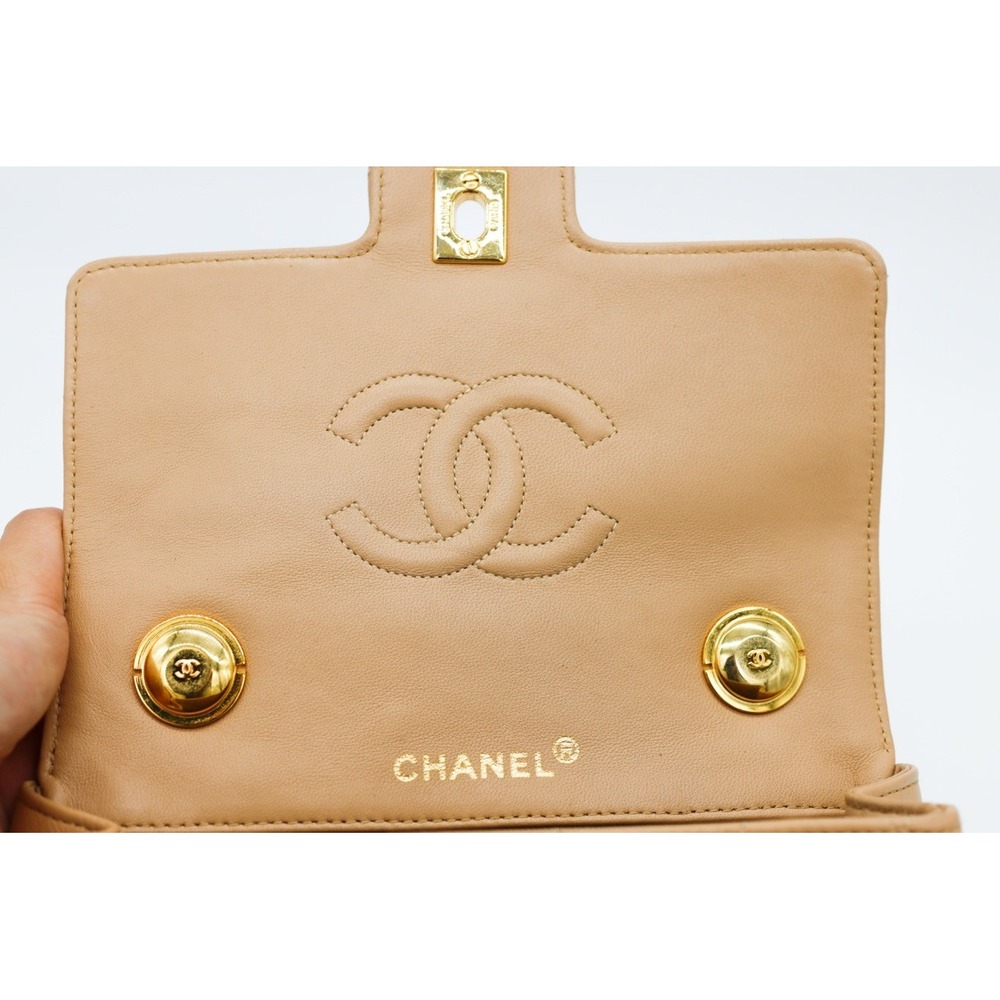 Chanel Square Beige Matalesse Top Handle Lambskin Quilted Bag - Picture 7 of 15